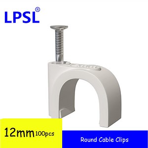 [Hot Item] White Round Cable Clips, 100 Pack 12mm Wire Cable Clips with Steel Nail for TV Computer Telephone