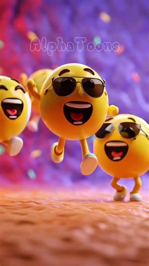 Dancing Emoji's..🥰🤗😳 #3danimation #cartoonforkids #alphatoons #kidscartoons