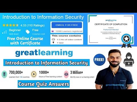Introduction to Information Security | Course Quiz Answers | Great Learning | Great Learning Academy