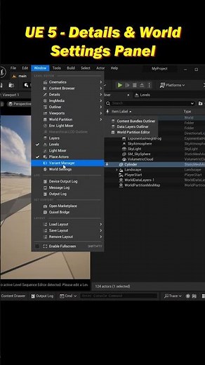 UE 5 how to restore Details & World Settings Panel