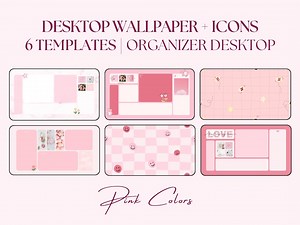 Soft Pink Aesthetic Desktop Organizer Wallpaper, Minimal Laptop Mac & Windows Wallpaper, Folder Icons, Study, Work Setup, Digital Download - Etsy