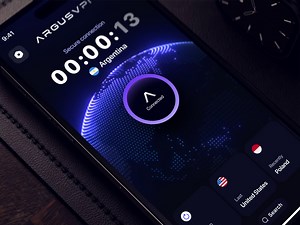 Argus VPN 3D animation mobile app design
