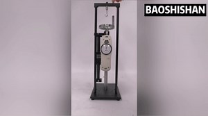 BAOSHISHAN 500N Digital Force Gauge Push Pull Gauge with Manual Force Test Stand Wheel-Operated Tensile and Compression Load Tester, HJJ-001 Clamp x2, Stroke 150mm/5.9", USB Data Output