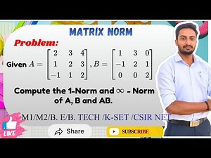 Matrix Norm Problem Solved Step by Step | 1-Norm & Infinity Norm | VTU Engineering Mathematics