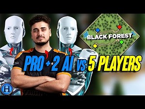 Hera + 2 Extreme AI vs 5 Players On Black Forest | AoE2