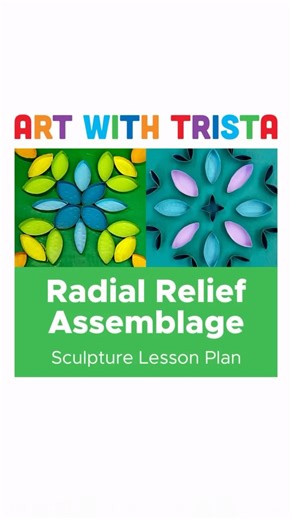 Art With Trista on Instagram: "Color Scheme Radial Relief Paper Tube Sculptures Art Lesson Toilet Paper Tube Recycled Art, High Engagement Art Lesson, Budget-friendly Art Lesson, Low Risk & High Reward Art Lesson & success for all! Comment LESSON if you would like a DM sent with the direct link to this lesson on my TPT"