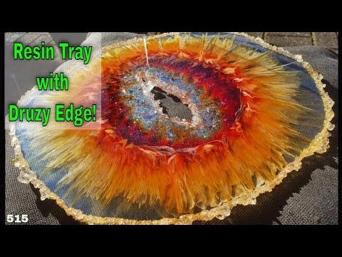 HOW TO make Druzy Edge on Resin Geode Tray with Grown Alum Crystals