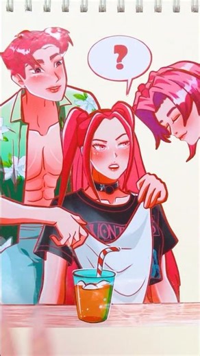 KPOP DEMON HUNTERS Sticker HUNTRIX MIRA & SAJA BOYS’s Love Drama #shorts