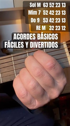 ✅Acordes fáciles en GUITARRA, Si estás empezando guitarra, estos 4 acordes te van a enamorar #shorts