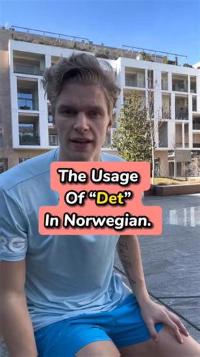 “Det» can mean 2 things in Norwegian. 1) it (it is raining) Det regner. 2) «That» when referring to a neutral noun. Det huset (that house) Det bordet (that table) #norway #norwe | Norwegiancommunity