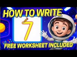 Learn to Write Number 7 - Interactive Writing Lesson + Free Worksheet (Coco + Super Simple Inspo)
