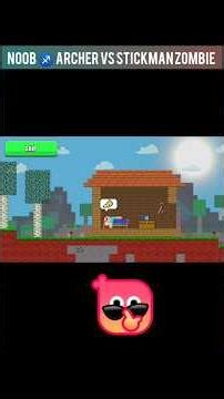 noob archer vs stickman zombie 🧟#minecraft #short#gaming #games #funny
