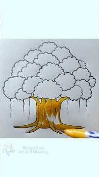 How to Draw a Big Banyan Tree | Easy Drawing Tutorial #shorts