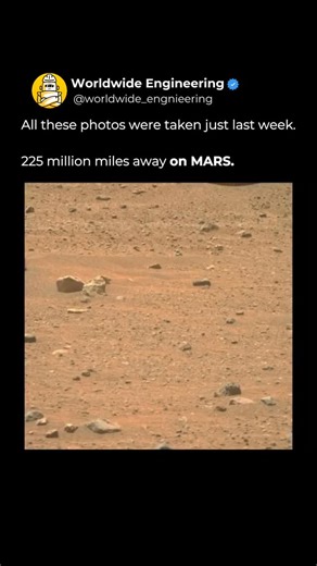 WORLDWIDE ENGINEERING 🌍 on Instagram: "It feels unreal seeing this level of detail. These images were captured just last week from Mars, more than two hundred million miles away. The clarity reveals textures, shadows, and surface details that once seemed impossible to observe from Earth. Advanced cameras, precise optics, and deep space communication make it possible to receive visuals that feel almost close enough to touch. Moments like this show how far space imaging has come. What used to be