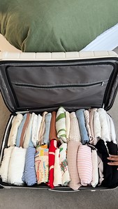 Have you heard of vertical packing? 🧳 this is the first time I tried it and can confirm it’s a great trick to fit way more clothes in! Save these suitcase packing tricks for your next trip ✈️ #5 is the trick to prevent unexpected leaks and spills! 1. Fit more clothes in your suitcase by packing it vertically 2. Place essential oil on cotton balls to keep clothes smelling fresh 3. Pack belts around your suitcase to save space 4. Use your suitcase lining to seperate slippers 5. Squeeze air out of