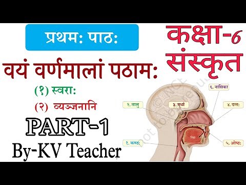 (PART-1) वयं वर्णमालां पठाम: / कक्षा-6 संस्कृत पाठ-1 / NCERT Class-6 Deepakam Chapter-1