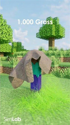 Minecraft Steve 100.000 Grass Simulation