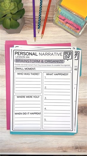 Personal Narratives give students a chance to share a little bit about themselves or an experience that they’ve had!! Each of my writing units consist of step-by-step minilessons that walk students through the writing process. I also have units for Fictional Narratives, Opinion, and Informative Writing. Comment below with "PERSONAL" to have a link sent to your message! | Create.Teach.Share