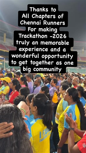 CR Bessie Flyers on Instagram: "Thanks to all participants, members of @chennairunners community for a wonderful, memorable and successful #Trackathon 2026. We got together as a community with a common goal , challenged ourselves and each other as runners participated in 6 hour, 12 hour, 6*2 hours relay challenge and various other categories under scorching sun. @pettairappers and @bessieflyers are proud to host this event. See you all again in 2027 for another great event. #bessieflyers #chenna