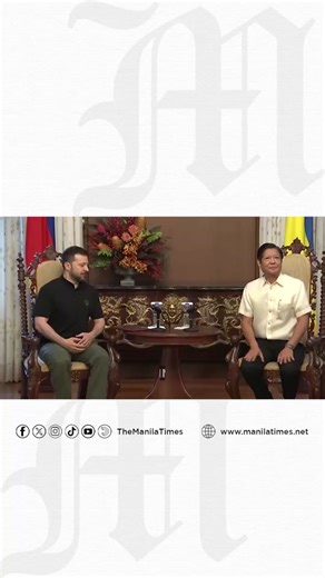 Marcos meets Ukraine’s Zelenskyy President Ferdinand Marcos Jr. on Monday met with Ukrainian leader Volodymyr Zelenskyy in Malacañang. Zelenskyy thanked Marcos for “your support, your donations, your contributions.” Video from MPC Pool #TheManilaTimes #tmtnews #bbm #zelenskyy #fyp