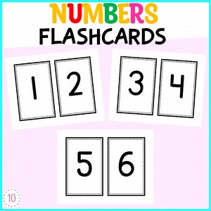 Printable Number Flashcards, Number Cards, Black and White Number Cards