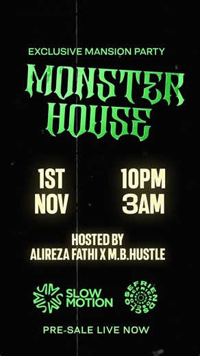 slowmotion™️ | MONSTER HOUSE is waking… 🧟‍♂️🎃 This Halloween we are throwing the dopest costume party. Dark vibes, loud beats, pure chaos The Motion... | Instagram