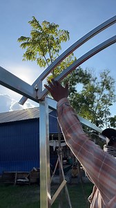 Garden Curved Steel Roof Installation Techniques,Making a curved metal roofing | Cooking Foods Srey Pov Natural life