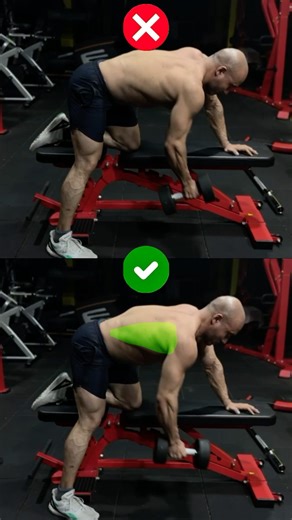 “Single Arm Dumbbell Row Mistakes & Fixes | Perfect Your Form Every Time”#shorts #fitness #gym