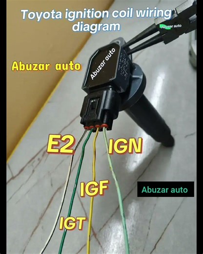 Toyota Corolla ignition coil wiring +12V ignition feed IGT signal from ECU IGF to ECU Ground