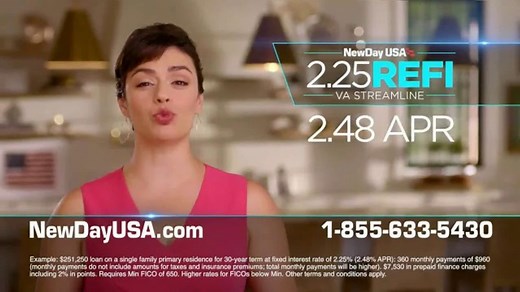 NewDay USA VA Streamline Refi TV Spot, 'Great News: Lowest Rates'