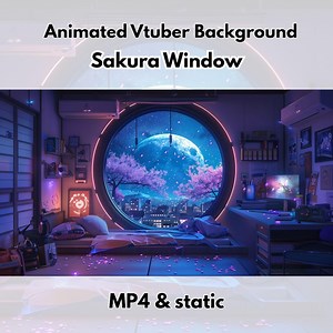 Sakura Window Animated Vtuber Background: Cozy Neon Anime Room Stream Scene - Etsy