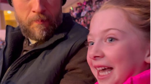 Young girl has an emotional reaction when Mickey Mouse takes the stage at Disney on Ice