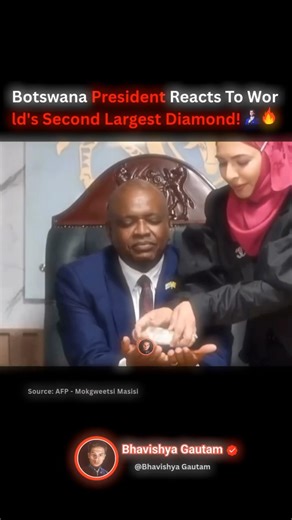 Botswana President Reacts To World's Second Largest Diamond! 💎 🤑🔥 #rich #money #usa #podcast #shorts