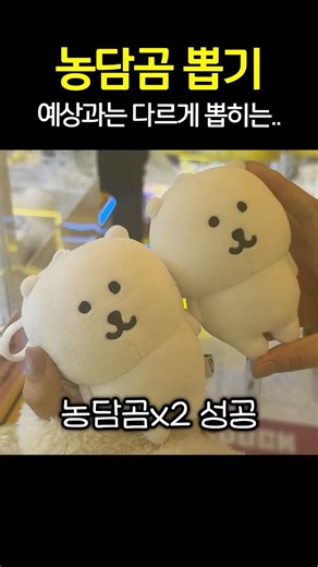 농담곰 2개 뽑기! 🔥 사실.. 노린겁니다 💥 (아님 ˶˙ᵕ˙ )ﾉﾞ) #인형뽑기 #농담곰
