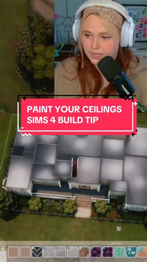 This is one of the most common questions I get on my live: how do you paint ceilings! It’s super easy and is a base game feature. What is your favorite ceiling paint to use on your builds? 👁️👁️ @The Sims #sims4 #sims4buildingtips