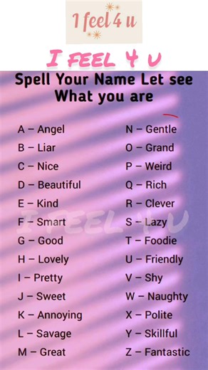 spell your name let see what you are😌 #spell #aesthetic #initials #yt #youtubeshorts #ifeel4uu