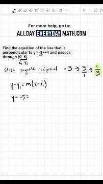 How to find the equation of a perpendicular line!