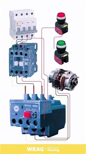 How to Use a Motor Protection Relay with MCB, Contactor & Motor in Automation.