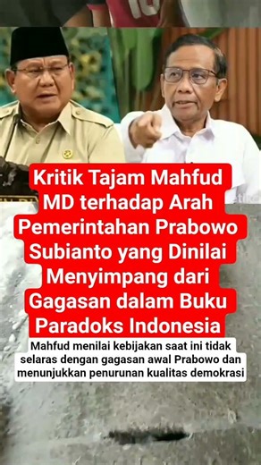 Mahfud menilai kebijakan saat ini tidak selaras dengan gagasan awal Prabowo #viralvideo #shorts