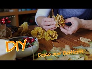 Herbstdeko selbermachen | Deko aus Laubblättern | herbstliche Tischdeko