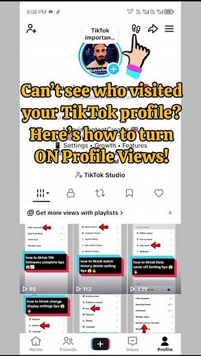 How to Turn ON TikTok Profile Views 👀🔥 | See Who Viewed Your TikTok Profile #Shorts