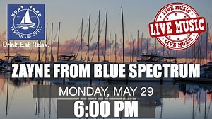 DON'T MISS ZAYNE HARSHAW, FROM BLUE SPECTRUM! LIVE THIS EVENING, STARTING AT 6PM! #MemorialDay #LiveMusic #Lakefront #Boatyard #BuckeyeLake | Boatyard at Buckeye Lake