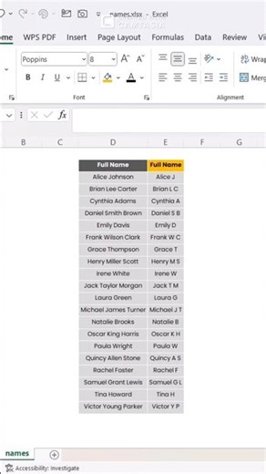 Excel Hack: Abbreviate Names After First Name. #ExcelTips #ExcelShorts #ExcelFormula