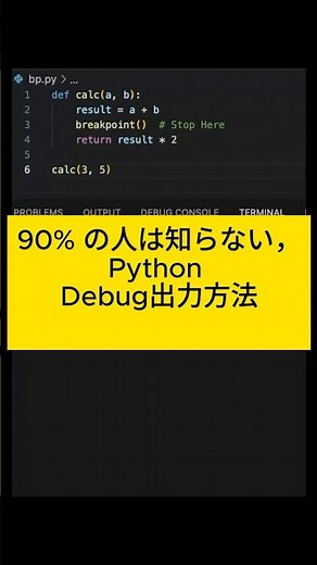 90%の人は知らないPythonのデバッグ方法 #python #プログラミング #debugging