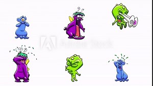 Monster crying. 6 in 1. Luma matte. Classic animated monster crying and expressing sadness. More options in my portfolio. Stock Video