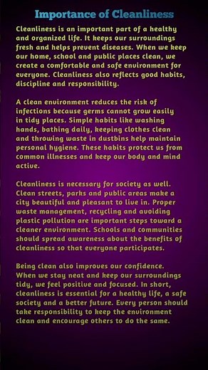 Importance of Cleanliness Essay in English | Easy and Simple Essay for Students