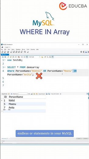 💻🔥MySQL EXPERT Shares Top WHERE Array Techniques 📊 #MySQL #wherearray #coding #tech #shorts