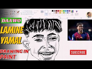 LAMINE YAMAL drawing in MS paint| lamine yamal arts #funny #art#drawing#lamineyamal#football#skills