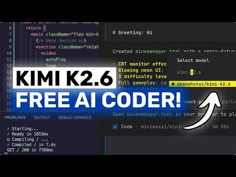 FULLY FREE Unlimited Kimi K2.6 Coder / API: This IS REALLY GOOD!