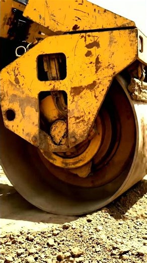 Powerful Road Roller Compacting Dirt! 🚧 Heavy Equipment Action